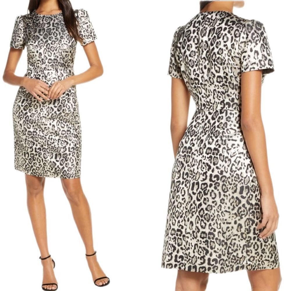 Rachel Parcell Metallic Leopard Print Dress